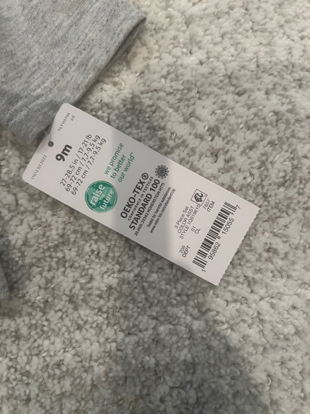 Carter’s Baby Girl 3 piece peplum top, floral leggings and onesie 9M | NWT - Picture 2 of 3